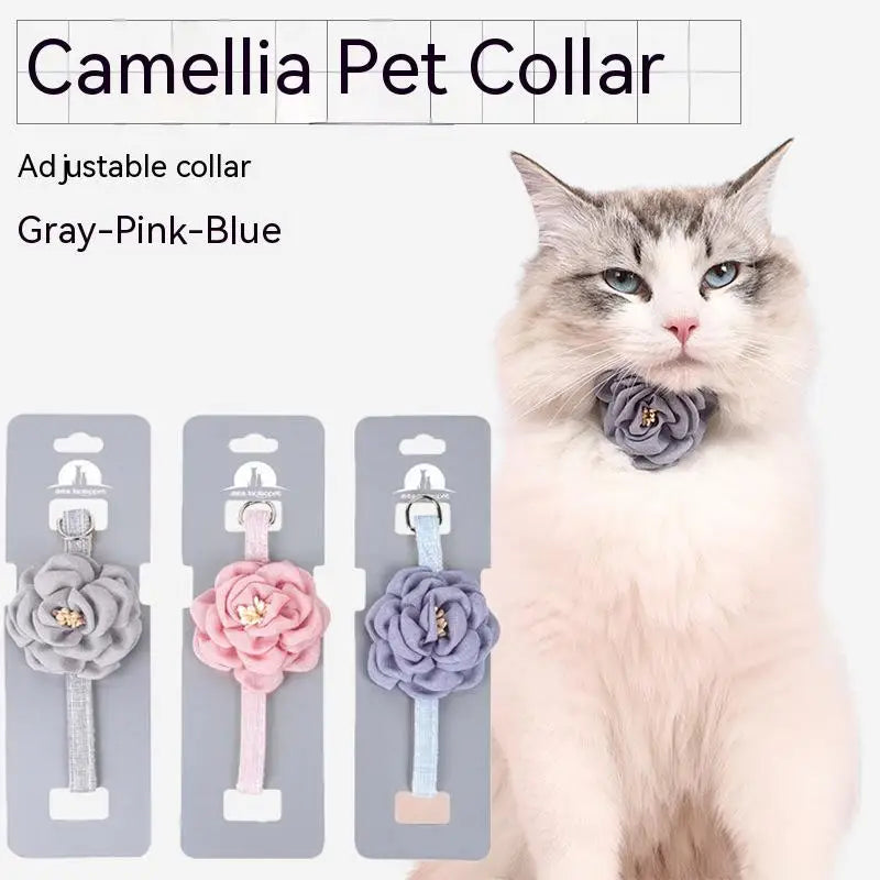 Camélia ajustável pet coleiras, gato bonito coleiras, aniversário da princesa, pet vestir ferramenta, pet acessórios suprimentos, novo