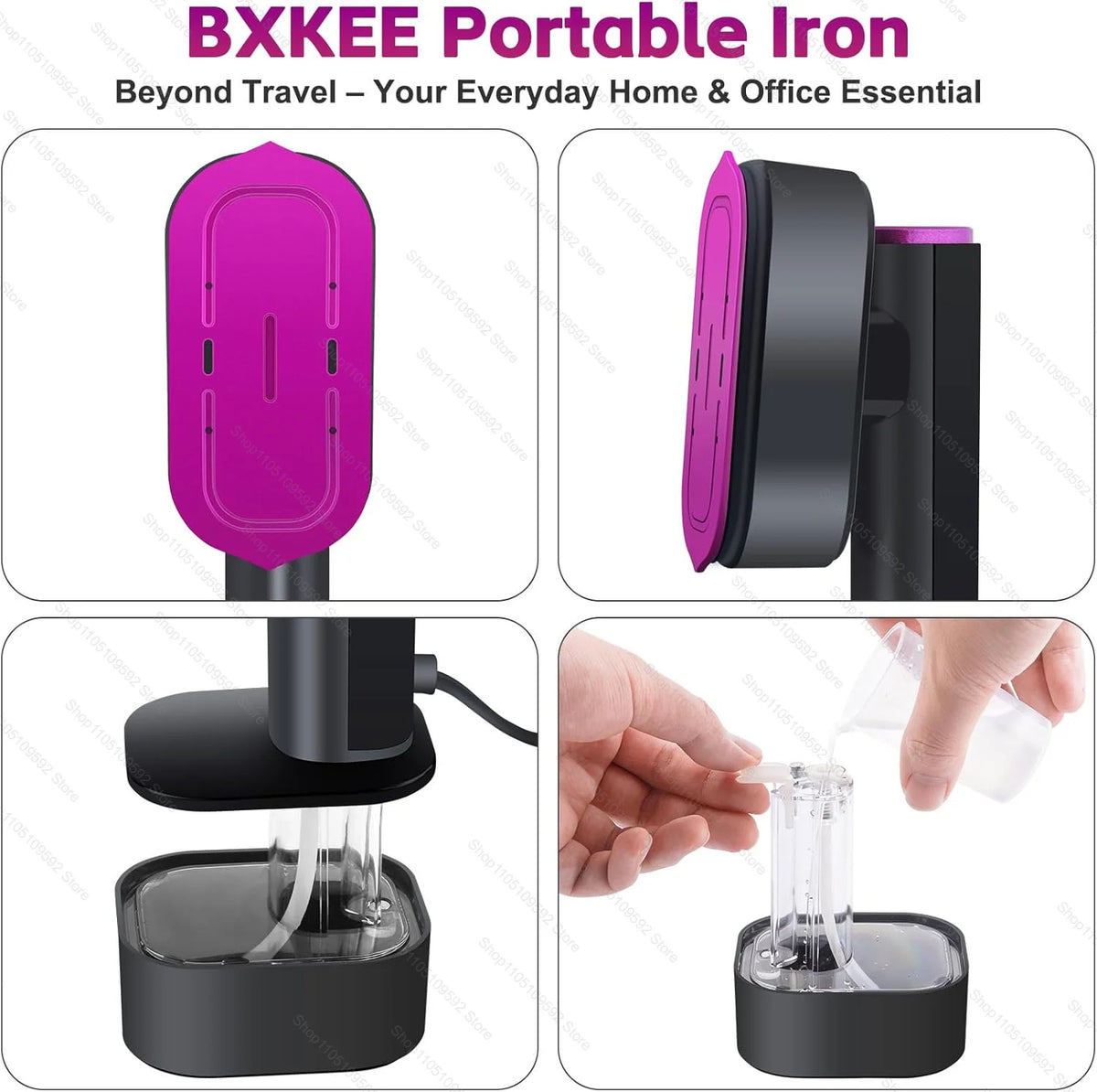 Ferro a Vapor Portátil Profissional de Mão 1200W para Uso Doméstico, Vaporizador de Roupas para Superfícies de Vestuário