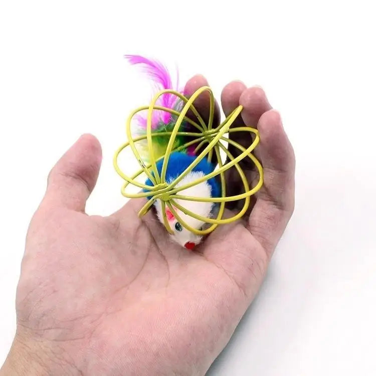 Engraçado enjaulado mouse pet brinquedo rato bola para gato cão animal de estimação novidade brinquedo suprimentos para animais de estimação