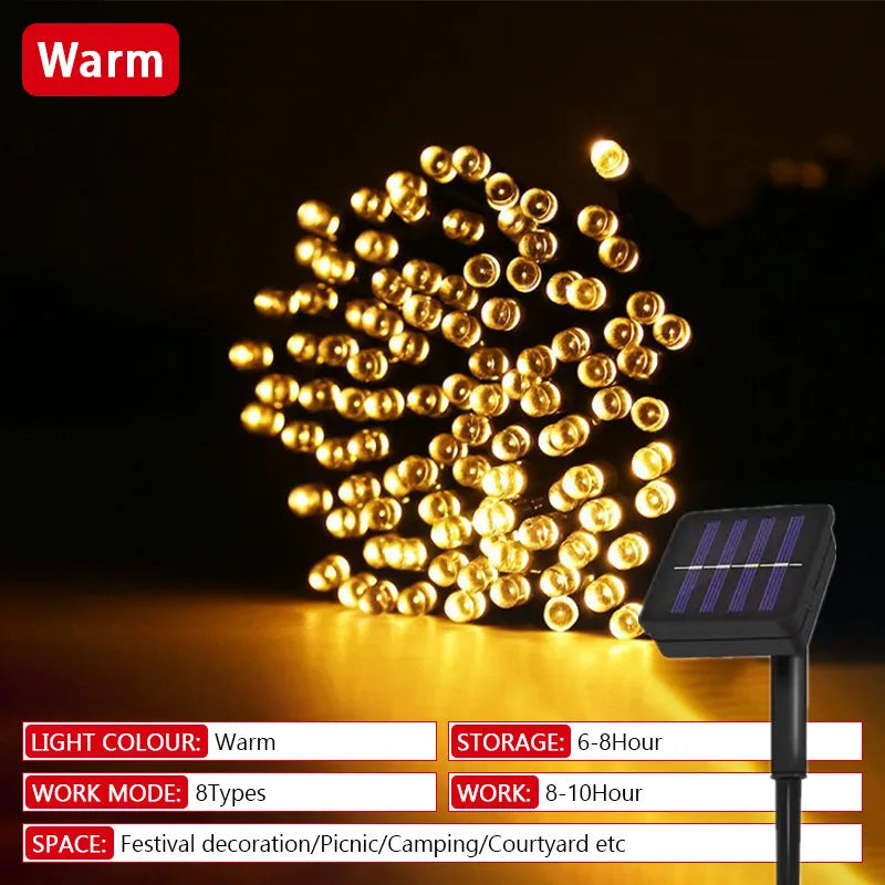 32m 22m 12m led luzes de corda solares vários modos painéis solares natal luzes ao ar livre à prova dwaterproof água estrelado luzes de fadas de natal