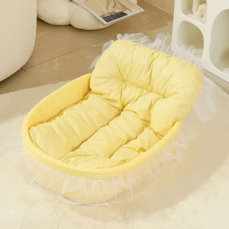Cama para Gatos Cor Macaron, Casinha para Cães Pequenos, Removível, Lavável, Universal para Quatro Estações, Macia e Quente