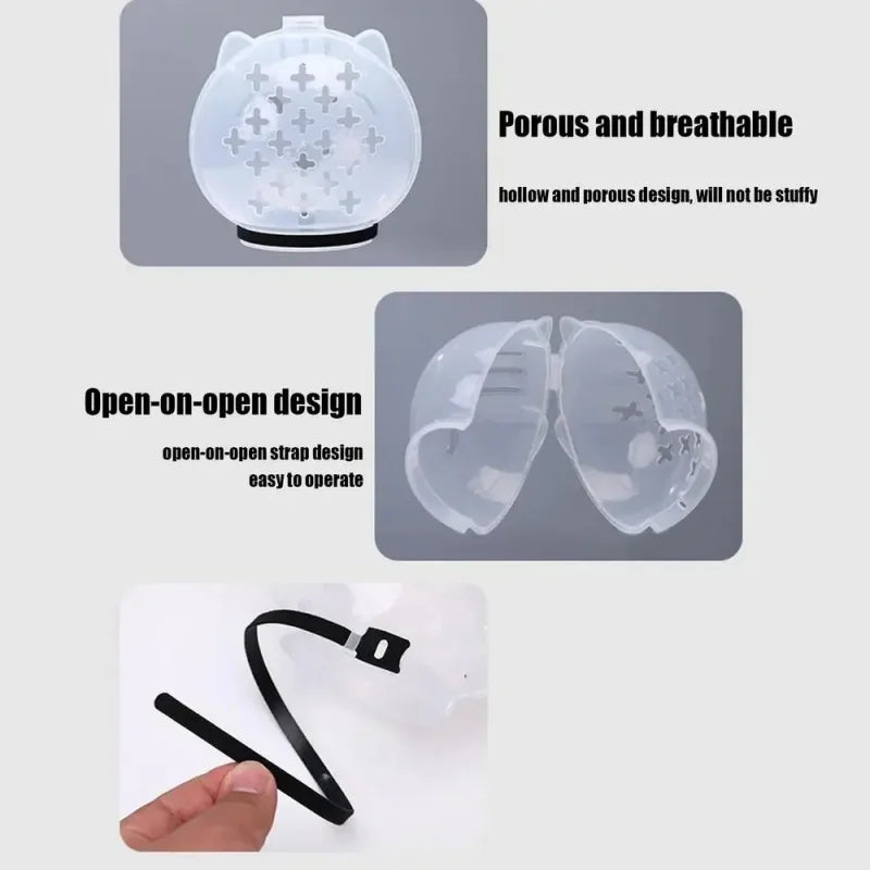 1 Conjunto de Capuz Protetor para Gatos, Acessório de Higiene para Animais de Estimação, Anti-Mordida, Anti-Lambida, Respirável, com 4 Protetores de Patas de Silicone