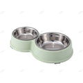 Comedouro Bebedouro Duplo Aço Inox Base Antiderrapante para Caes e Gatos Facil de Limpar