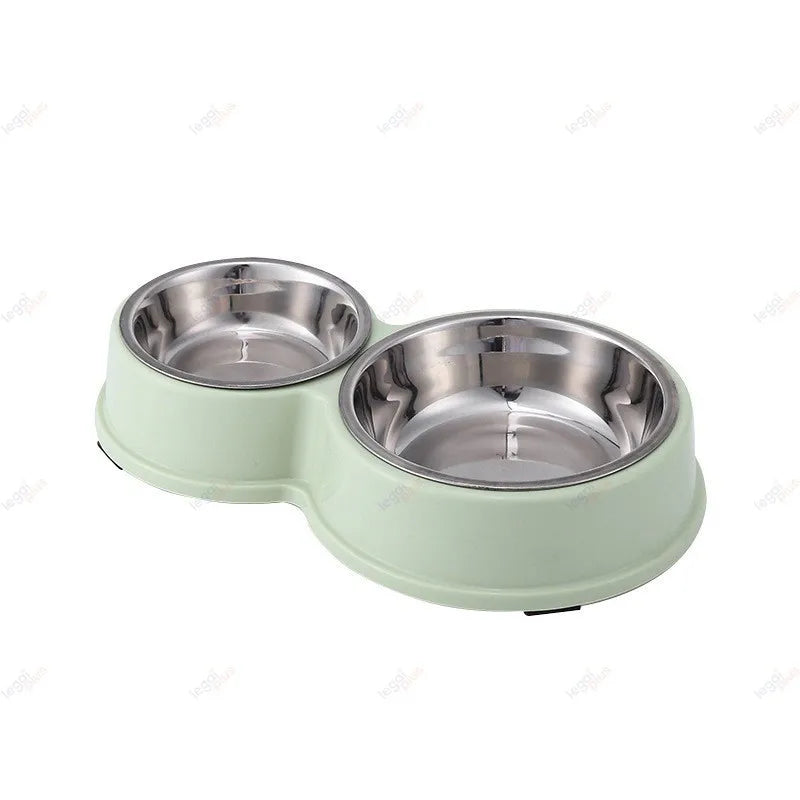 Comedouro Bebedouro Duplo Aço Inox Base Antiderrapante para Caes e Gatos Facil de Limpar