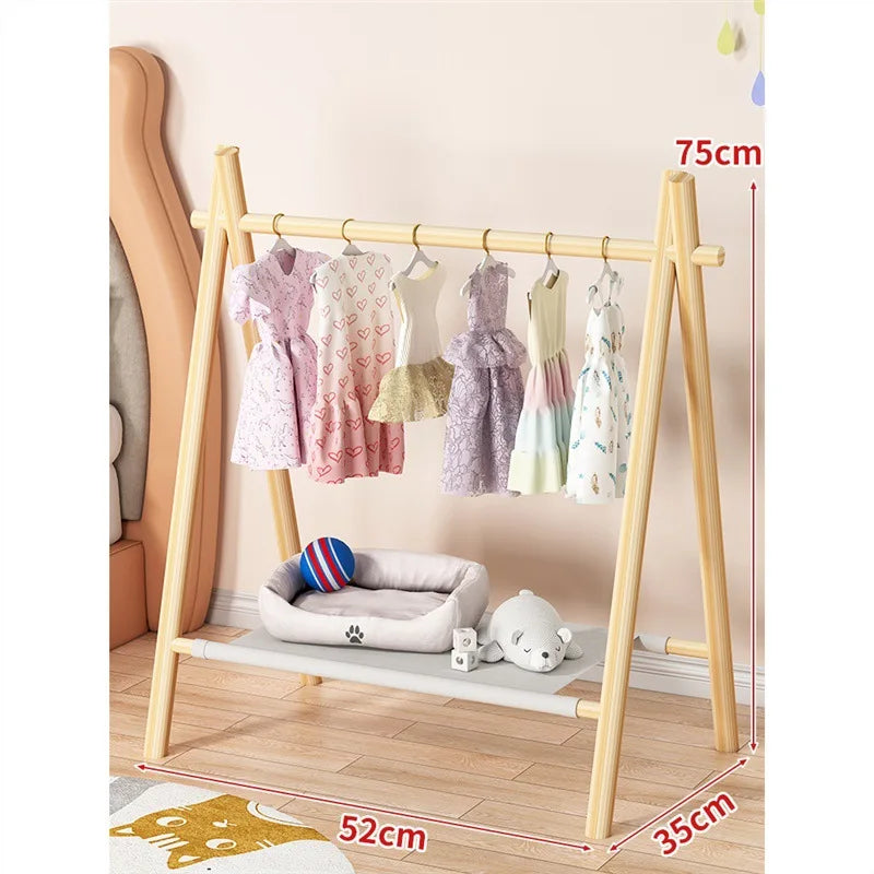 Cabide de chão para animais de estimação, guarda-roupa para cães, madeira sólida, filhote de cachorro, gato, cabide para cães, rack de armazenamento de roupas pequenas