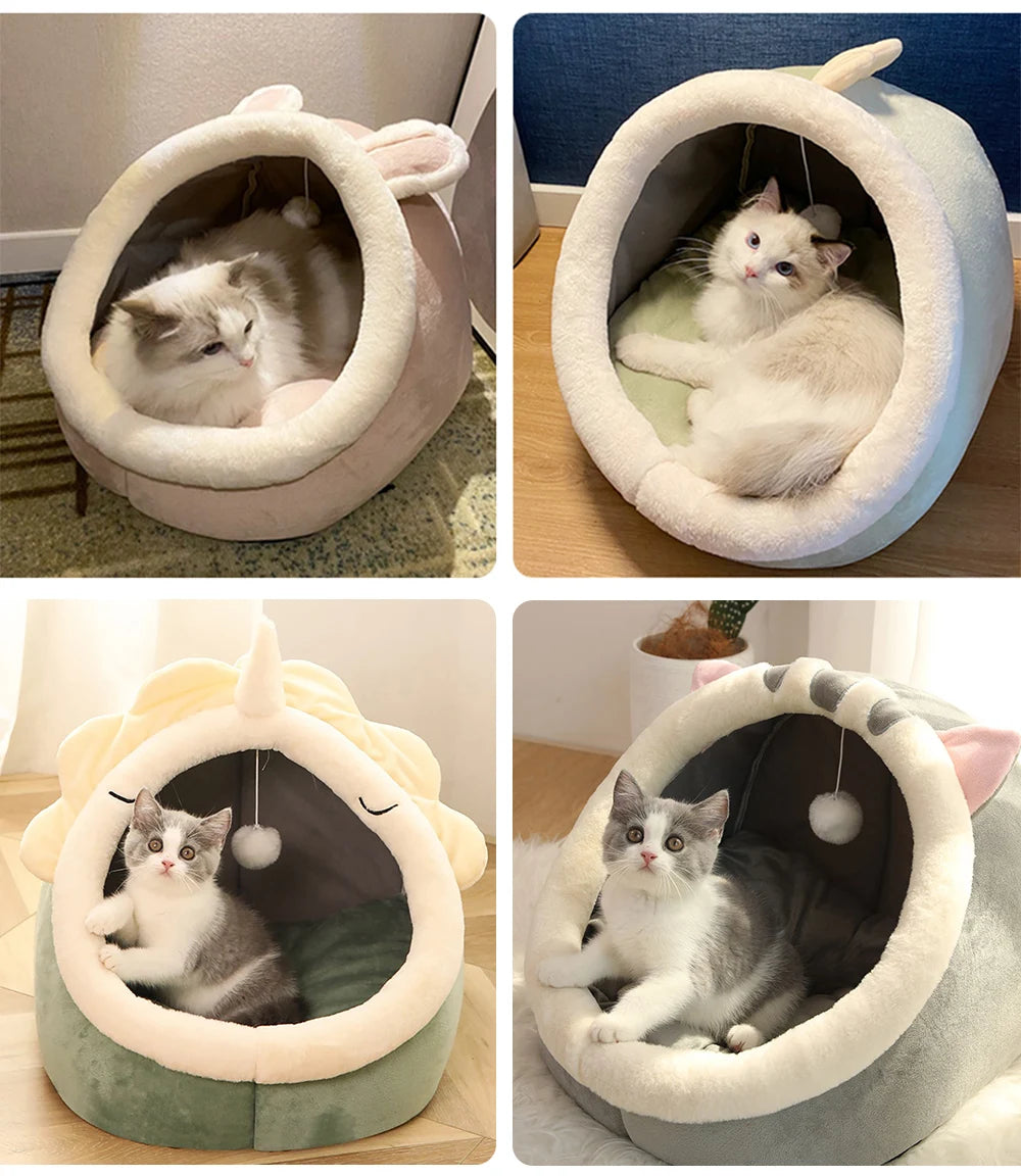 Cama para Gatos A1 Deep Sleep, Cama para Animais de Estimação com Desenho Animado, Dobrável, Removível e Lavável, Cama para Dormir para Cães Pequenos, Tapete, Bolsa, Caverna, Cama para Gatos