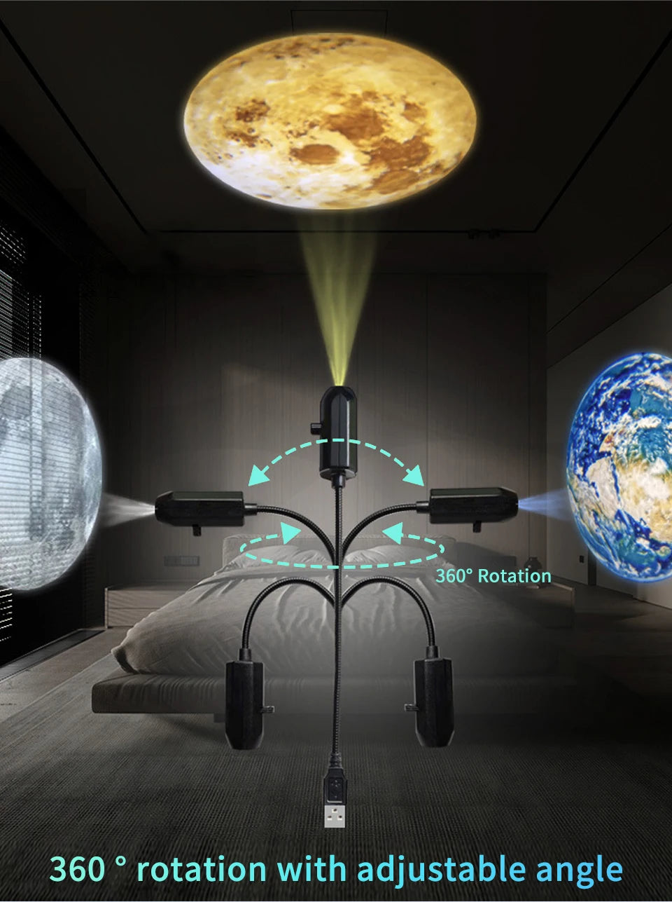 Natal dia das bruxas conduziu a lâmpada de projeção abóbora luz da noite projetor parede teto ornamentos do feriado usb lua atmosfera luz