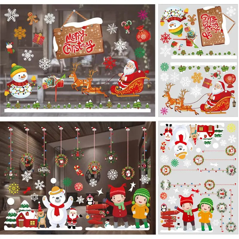 Adesivo de janela de natal, decorações de feliz natal para casa 2024, ornamento de natal, presentes de natal, ano novo 2025
