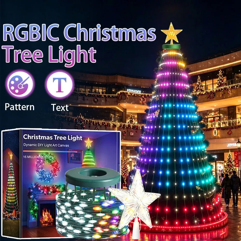 Luzes LED para Árvore de Natal 400 LEDs, Luzes de Cordão RGB Inteligentes para Decoração de Feriados, Controle por APP/Remoto
