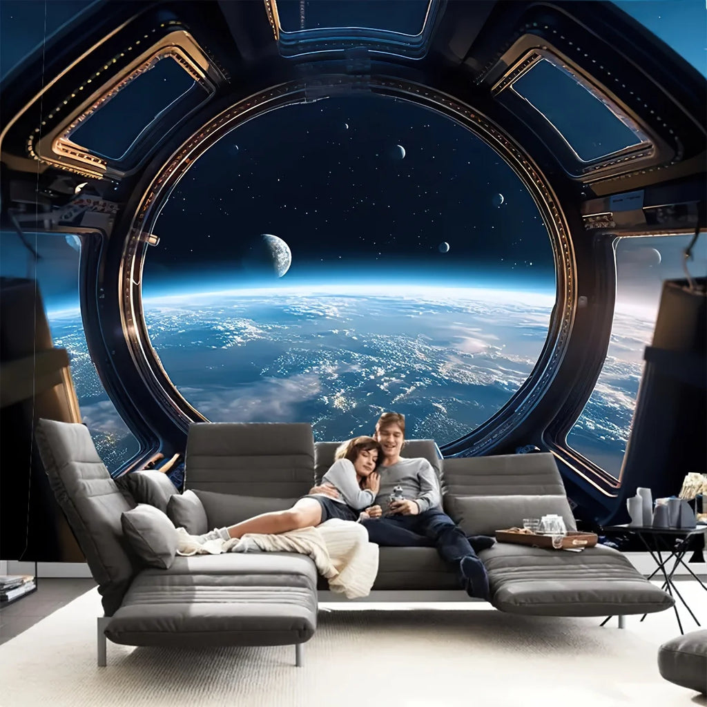 Vikama nave espacial poivota terra céu estrelado tema tapeçaria quarto sala de estar decoração da sala de jogos decoração do quarto
