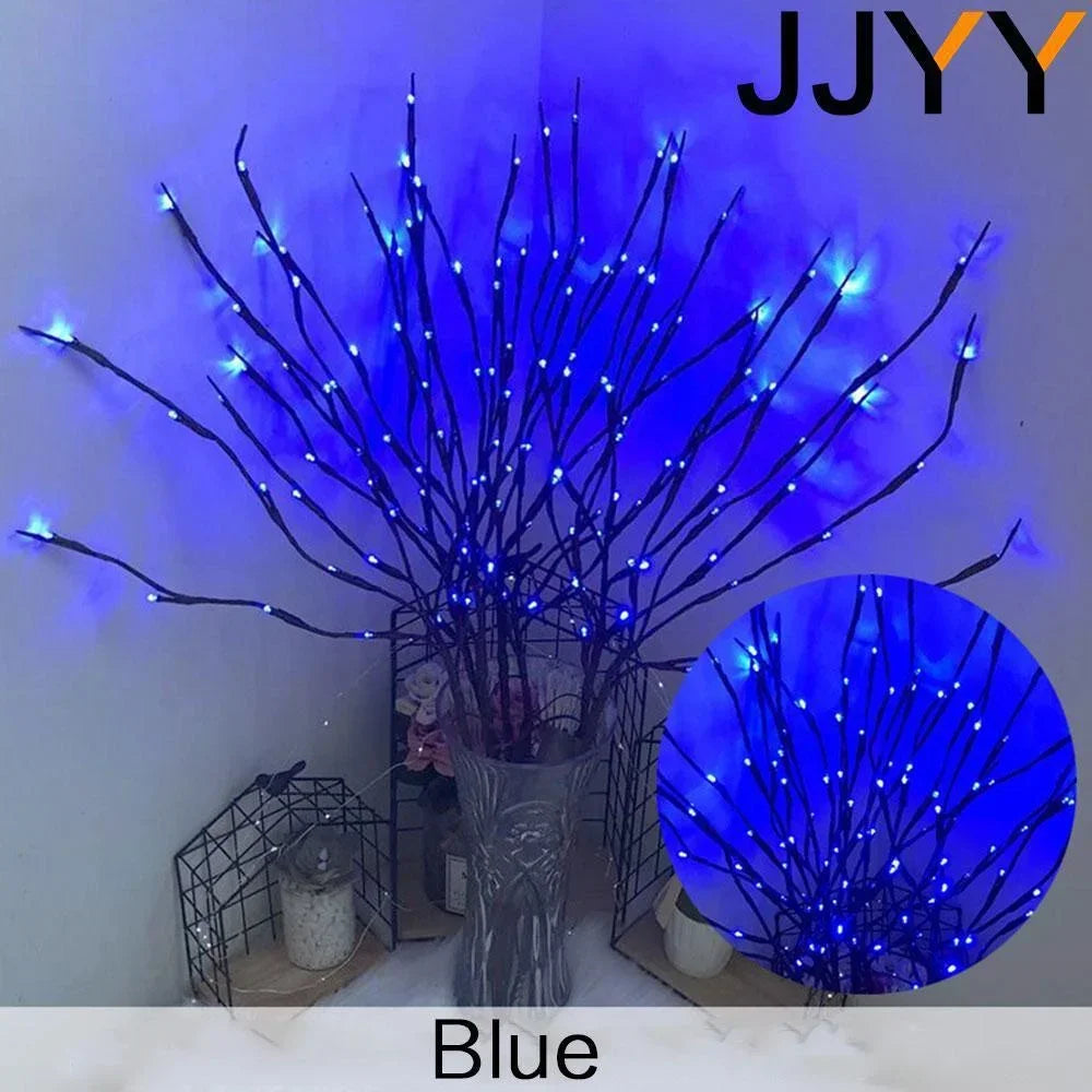 Luz LED para galho de árvore de Natal alimentada por bateria - Dobrável, de alta qualidade, multicolorido, decoração de casa e festa, 20 LEDs