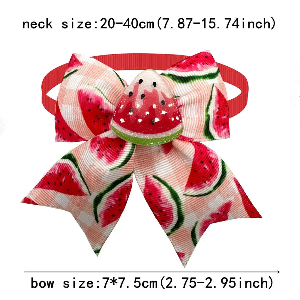 50 pçs estilo fruta pequeno cão gravatas borboleta padrão limão produtos para animais de estimação pescoço gravata coleira pet aliciamento suprimentos para pequenos acessórios para cães
