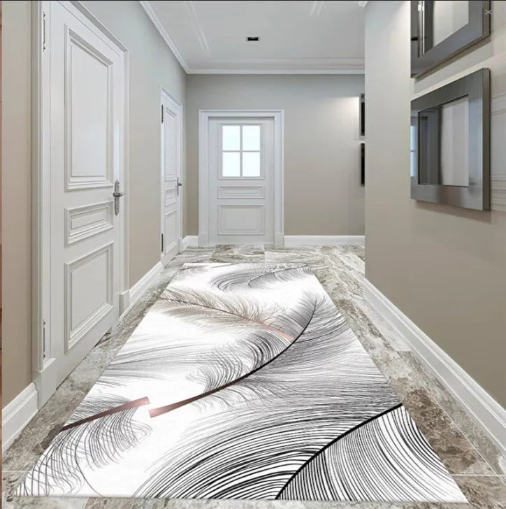 Tapete Passadeira Vermelho Ornamentado Lavável Antiderrapante para Corredor, Tapete de Boas-Vindas para Protocolo, Comprimento e Tamanho Ilimitados