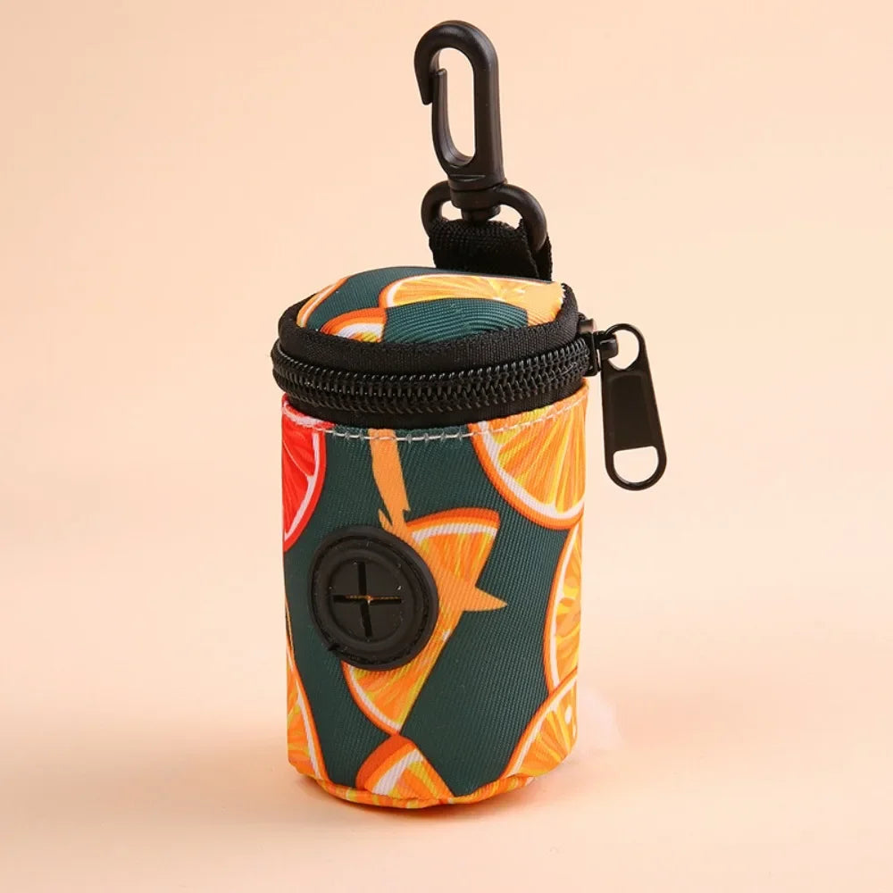 Hangable cão cocô saco dispensador zíper cães andando acessório saco de resíduos titular portátil bonito sacos de lixo organizador suprimentos para animais de estimação