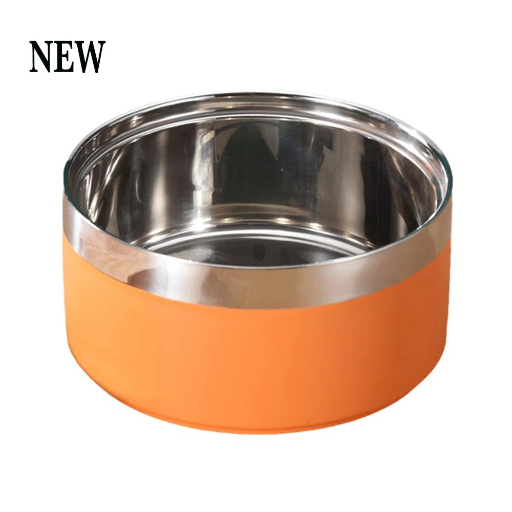 Tigela Personalizada de Aço Inoxidável para Cães e Gatos, Tigela de Alimentação a Vácuo Dupla, Grande Capacidade para Ração e Água