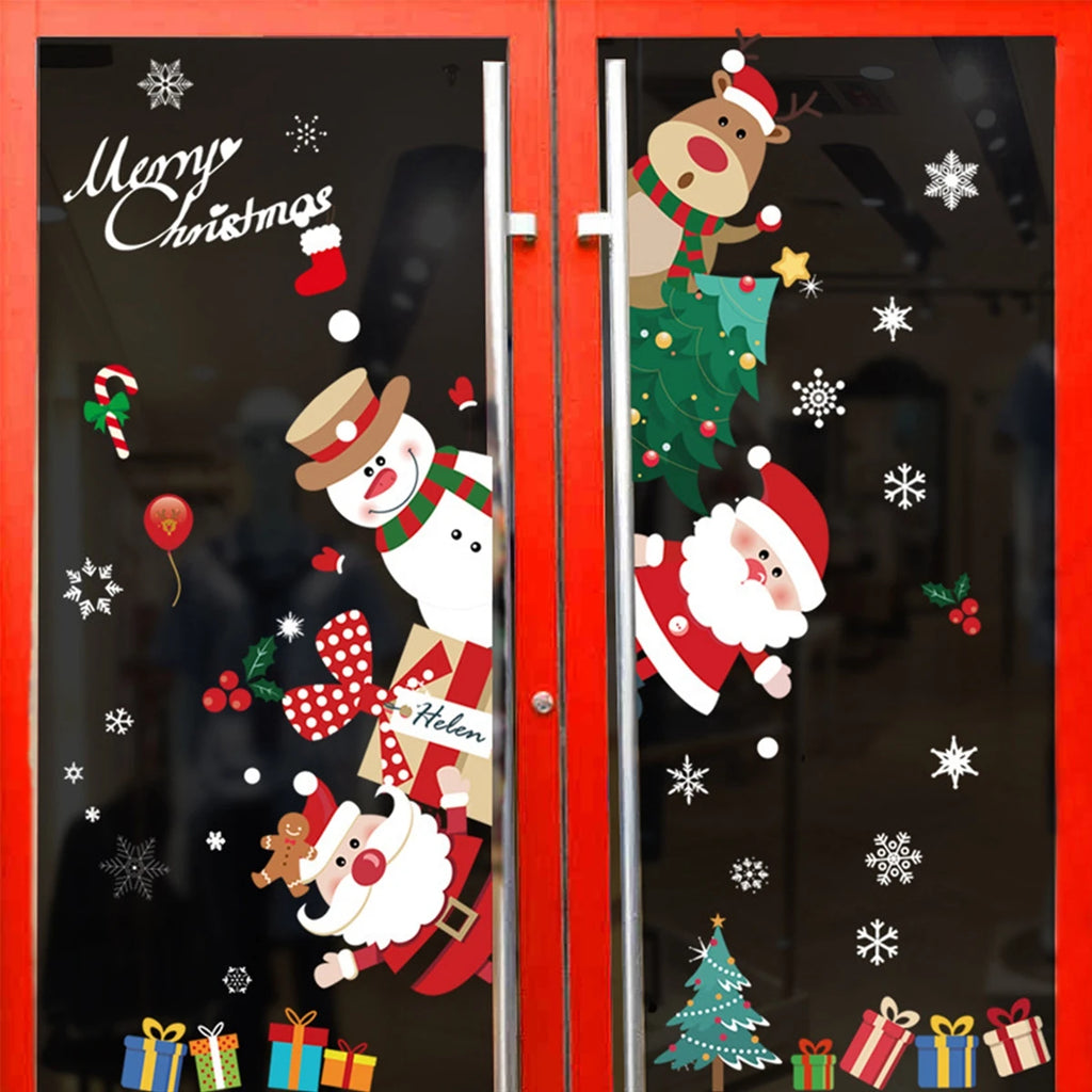 Adesivo de janela de natal, decorações de feliz natal para casa 2024, ornamento de natal, presentes de natal, ano novo 2025