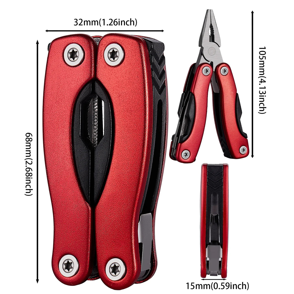 Alicate dobrável multifuncional profissional, mini ferramentas manuais EDC bolso portátil de aço inoxidável, terno de sobrevivência para acampamento ao ar livre