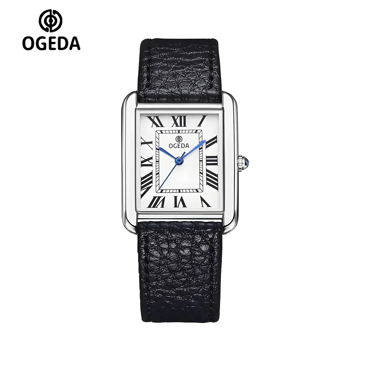 Ogeda 2025 New Square Men's Quartz Watch with Mineral Glass Alloy Case, Leather Strap, Sports Waterproof 3Bar Reloj Hombre Wat
