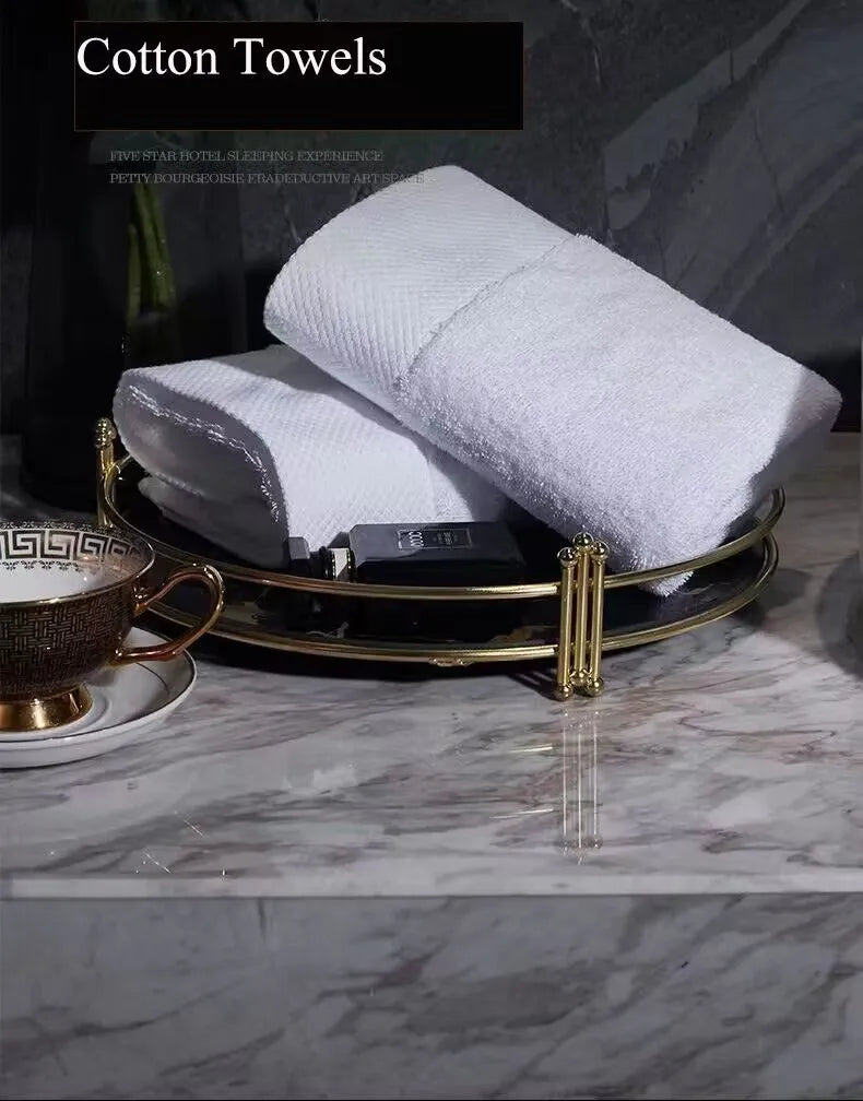 Toalha de Banho Branca com Coroa Bordada, Toalhas de Hotel 5 Estrelas, Conjunto de Toalhas de Qualidade 100%, Toalhas de Rosto Grandes para Banheiro