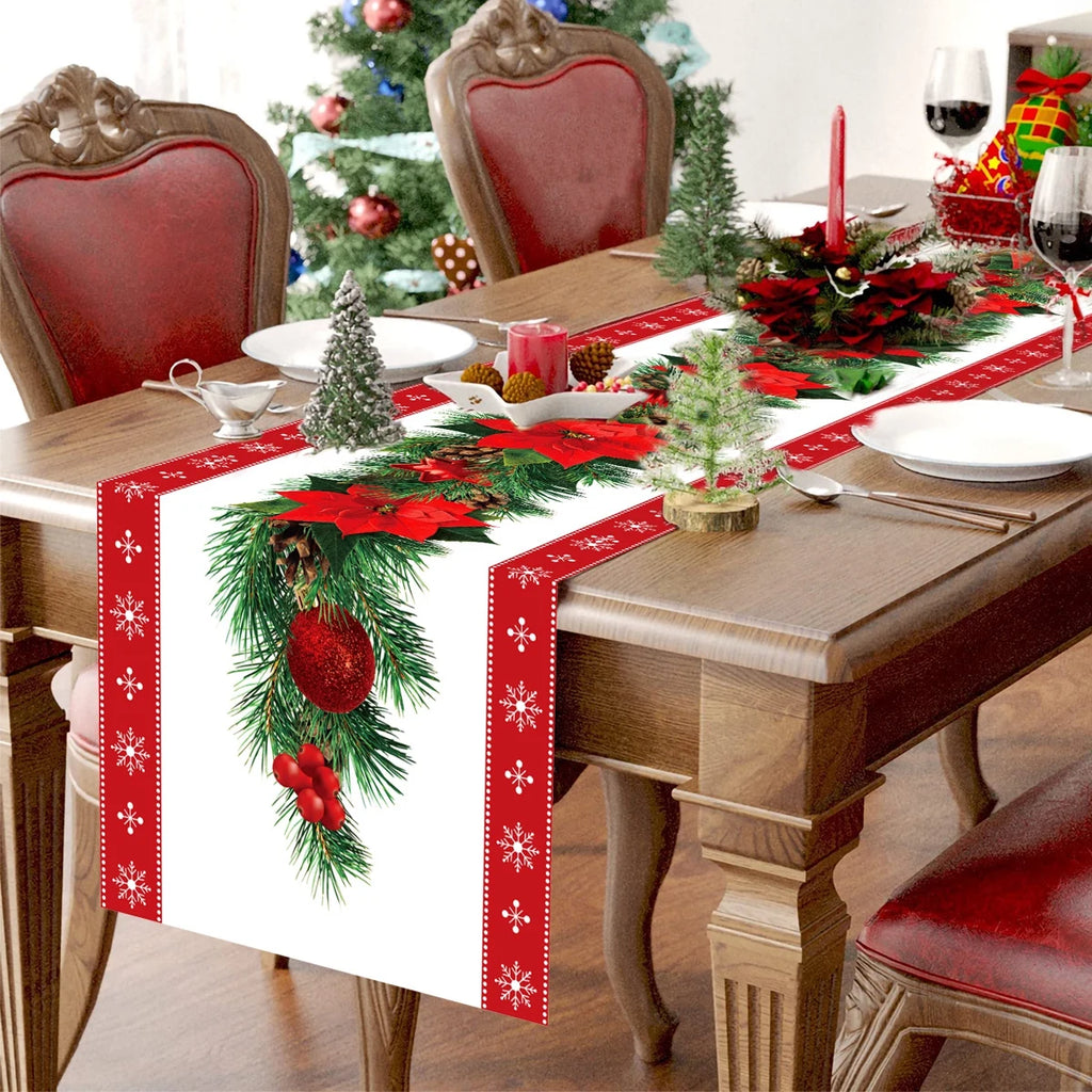 Natal papai noel corredor de mesa navidad natal noel árvore boneco de neve bandeira de mesa feliz natal decoração para casa 2025 ano novo 2026