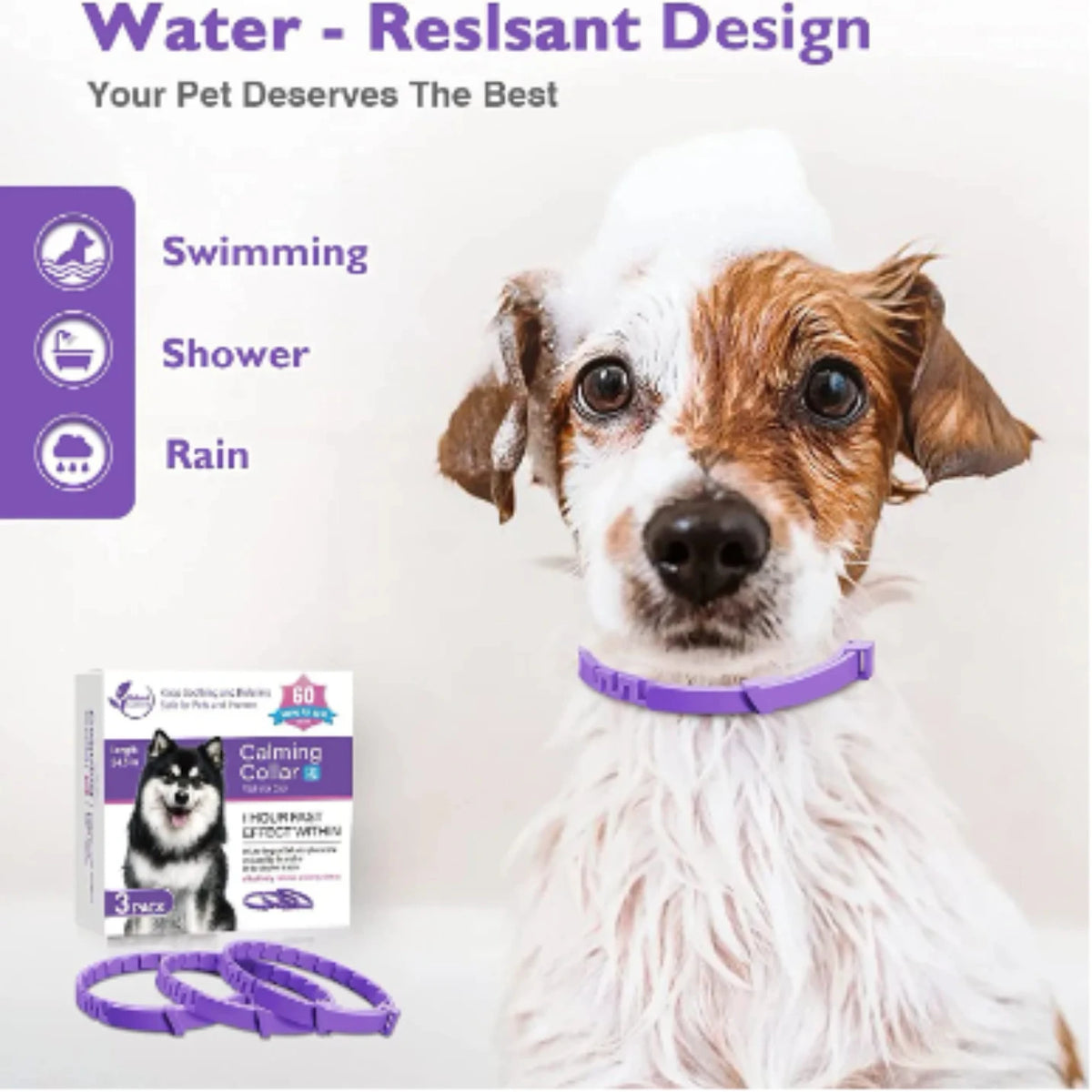 Coleira calmante para animais de estimação, para gatos, cães, ajustável, ansiedade, feromônio, reduzindo coleira para animais de estimação, duradoura, natural, calma, relaxar, calmante