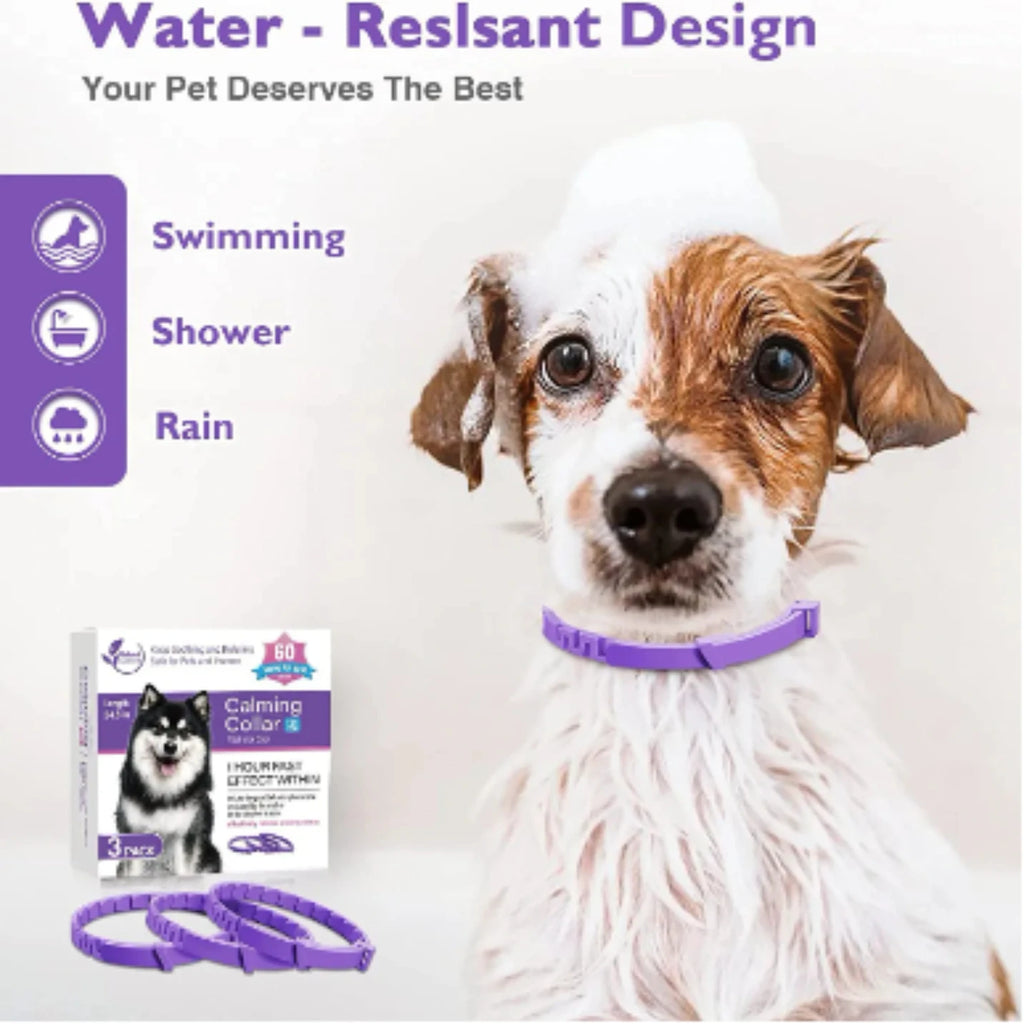 Coleira calmante para animais de estimação, para gatos, cães, ajustável, ansiedade, feromônio, reduzindo coleira para animais de estimação, duradoura, natural, calma, relaxar, calmante