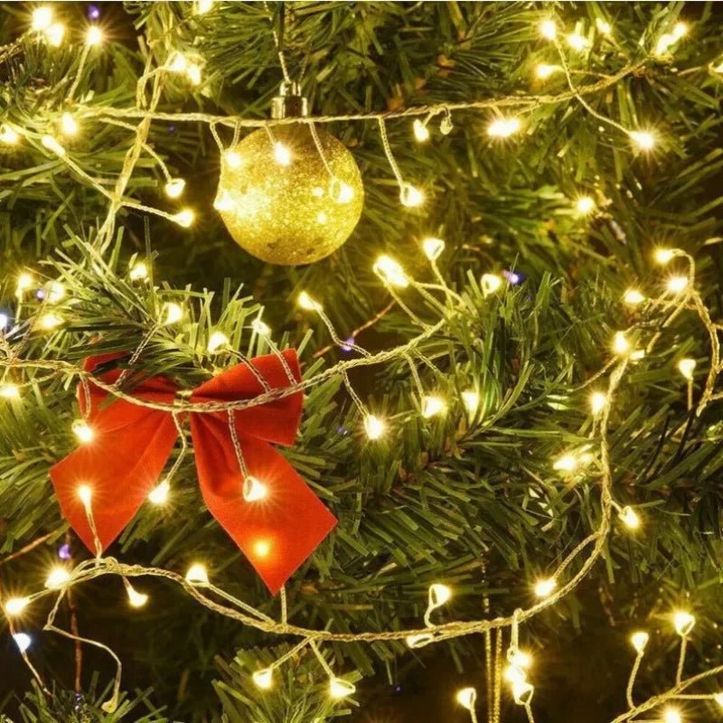 Luzes de cordão LED para decoração de árvore de Natal, guirlanda de Halloween e Ano Novo, luzes de fada com alimentação DC EU/US para decoração de casamento, festa e Natal