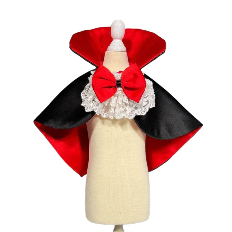 Halloween Manto Vampiro para Pet, Fantasias Cosplay para Cachorro de Gato Pequeno Médio, Roupas do Festival de Natal Kawaii