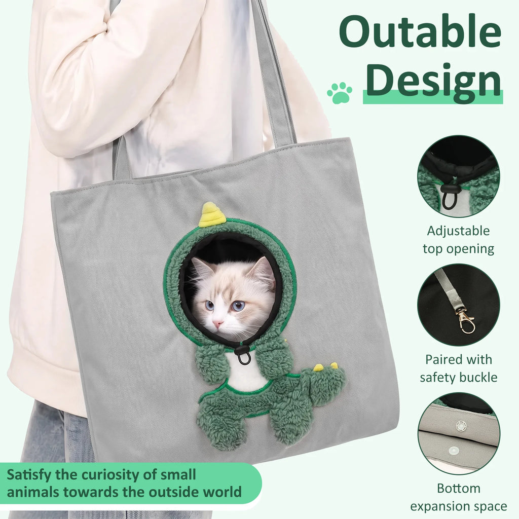 Bolsa de transporte para animais de estimação, modelo portátil com abertura para a cabeça, com fivela de segurança para a coleira, bolsa de viagem respirável para cães e gatos, artigos para animais de estimação, para