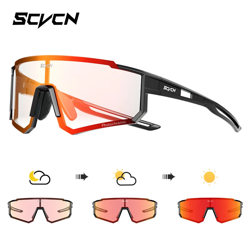 SCVCN Outdoor Cycling Sunglasses Men's MTB Bike Glasses Sports Mountain Climbing Fishing Women's Bicycle Cycling UV400 Goggles