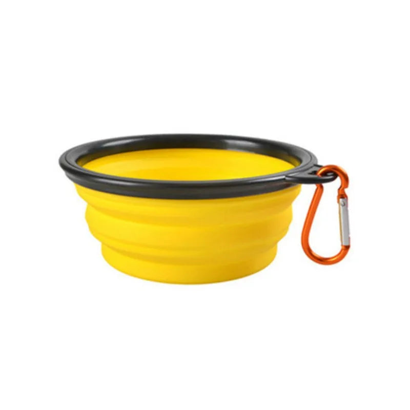 Tigela de comida para animais de estimação portátil durável tpr tigela de comida para cães e gatos tigela dobrável de silicone portátil viagem ao ar livre tigela de comida de água