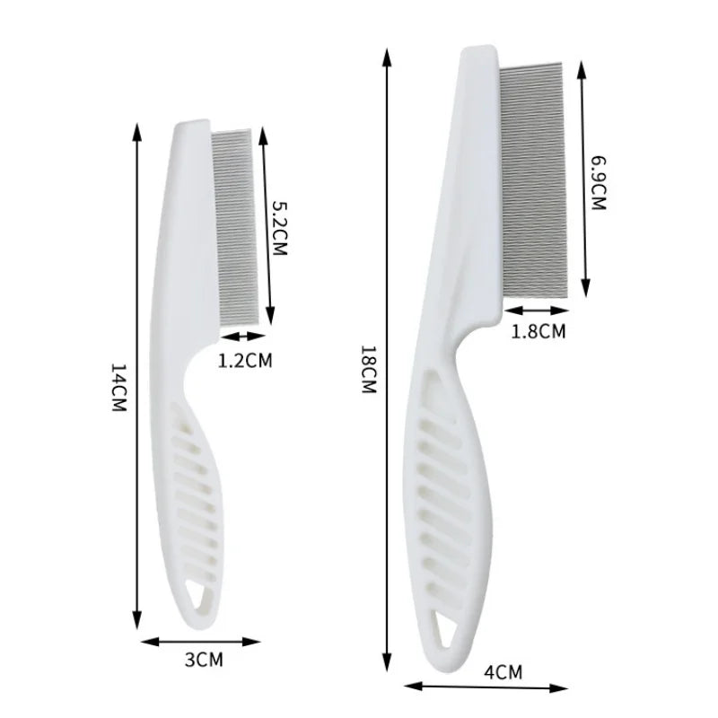 Pente de pulgas cão gato escova de remoção de pêlos de aço inoxidável dentes densos pente em linha portátil pet universal aliciamento limpeza suprimentos