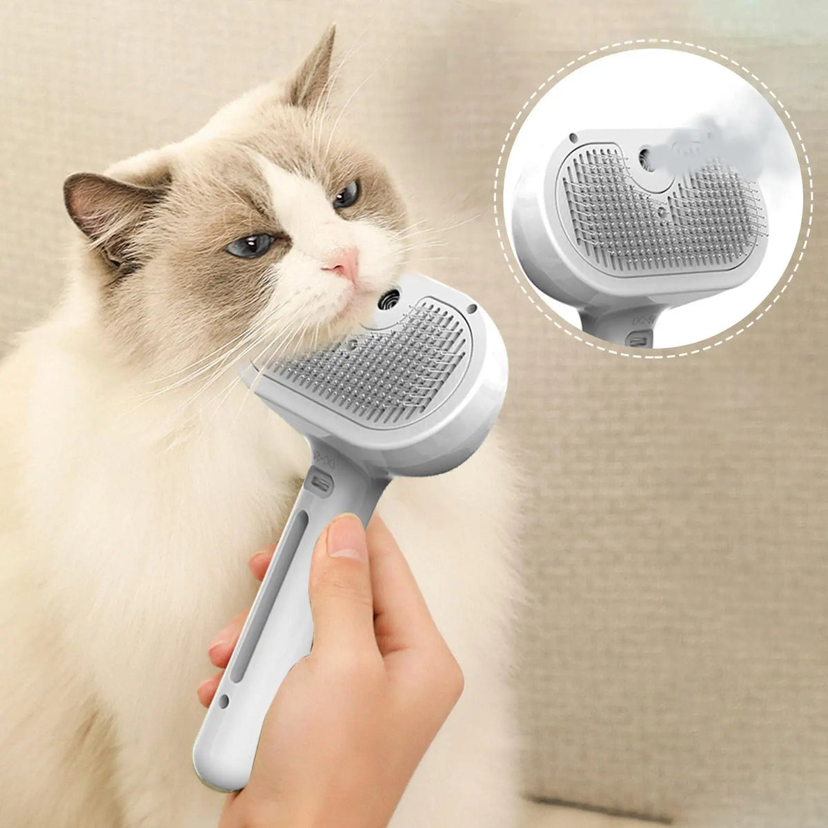 Removedor de pelos de animais de estimação spray aliciamento pente gatos cães flutuante remoção de pelos escova de limpeza a vapor desmatting água névoa umidificador pente