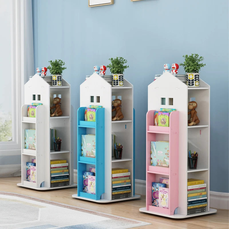 【Breeins】Madre de casa infantil, estante rotativa, livros, brinquedos, organizador de armazenamento, prateleira, armário, decoração de casa