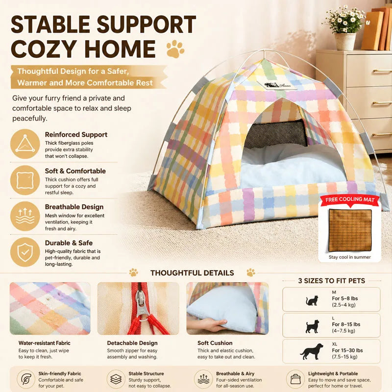 Cama Tenda para Pets, Cesto Sofá Removível para Gatos, Casa Semi-fechada de Lona para Gatos, Caverna para Cães, Cama para Gatos para Decoração de Ambientes, Artigos para Pets
