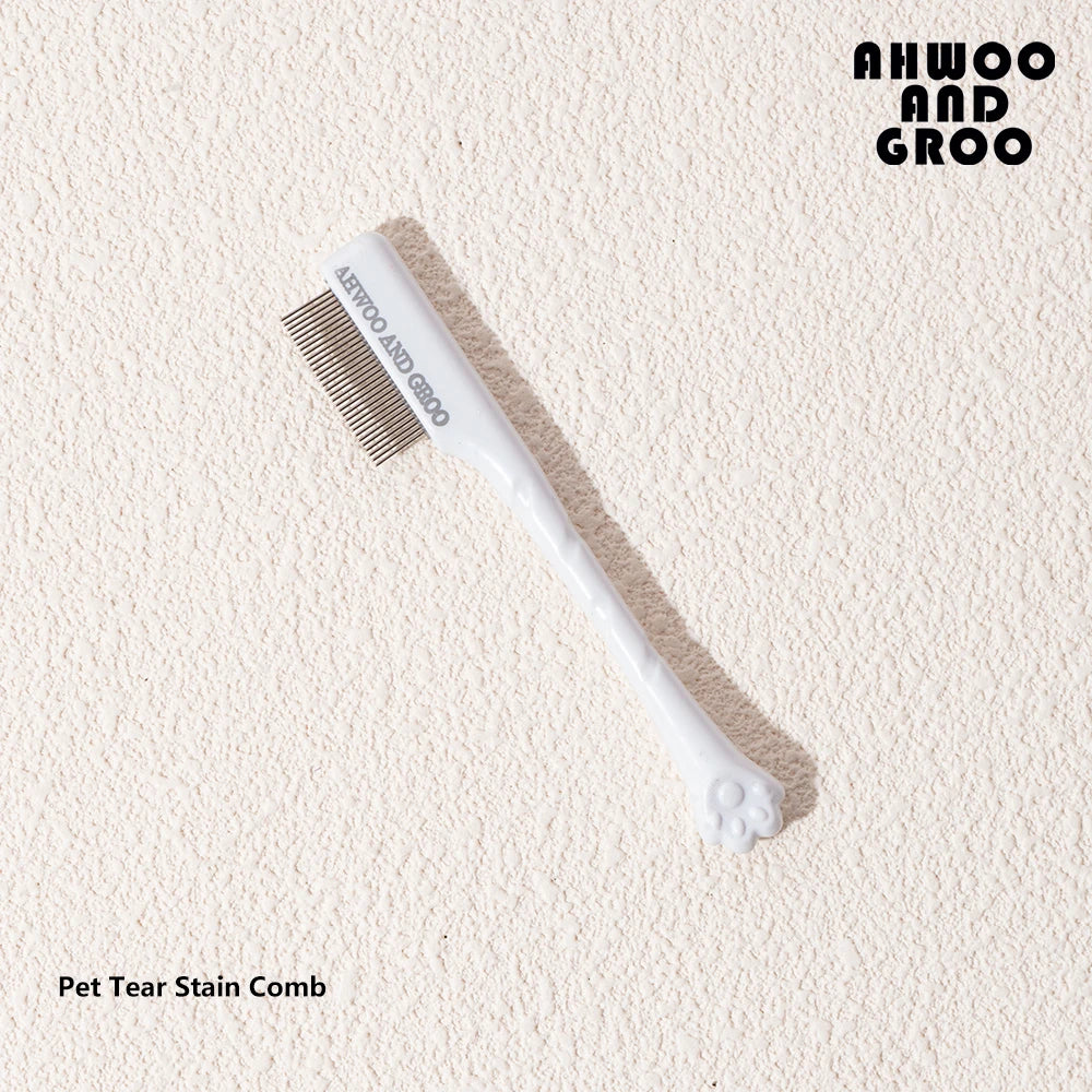 Conjunto de pente de limpeza facial para animais de estimação, remove manchas de rasgo, pente de pata de gato, tesoura de reparo de cabelo de cachorro, pente de cabelo de gato, suprimentos limpos para animais de estimação