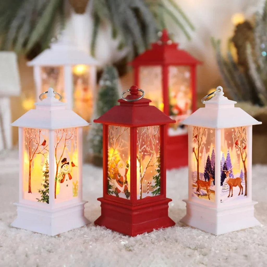 Natal santa lanterna luzes de vento feliz natal decoração para casa natal navidad 2022 ornamentos de natal presentes ano novo 2023