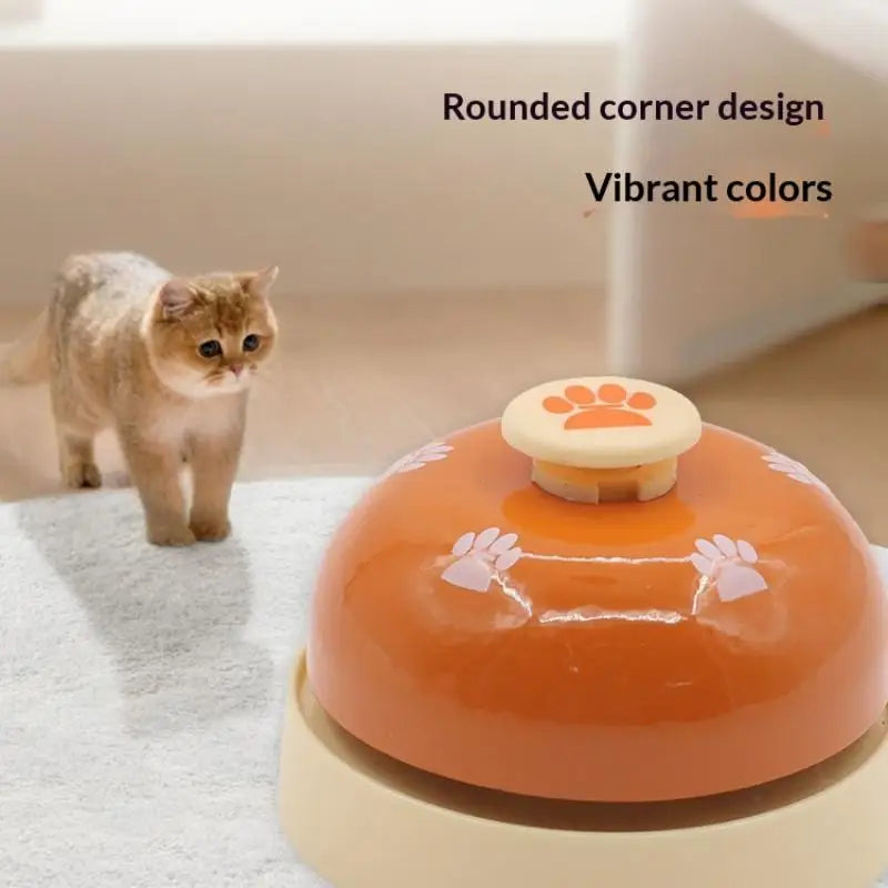 Campainha de Treinamento para Animais de Estimação com Padrão de Patinhas Adorável, Base Antiderrapante para Treinamento de Filhotes e Gatinhos, Alerta de Alimentação, Suprimentos para Animais de Estimação