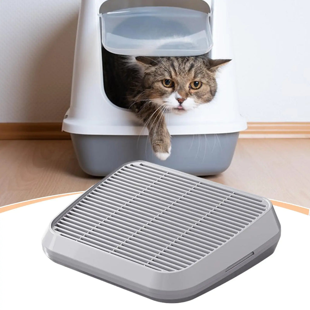 Tapete coletor de areia para gatos, rampa para gatos, bandeja com filtro de dupla camada e base antiderrapante, fácil de limpar, acessórios para limpeza.