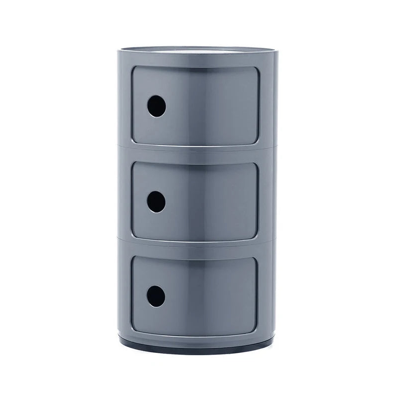 Armário de gaveta de armazenamento de plástico multicamadas cilíndrico, armário lateral de cabeceira do armário de armazenamento do quarto da sala de estar