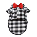 Cão de estimação roupas xadrez camisa terno gravata vestido primavera verão filhote de cachorro casaco teddy bear pomeranian colete pequeno-médio cão gato animal de estimação traje