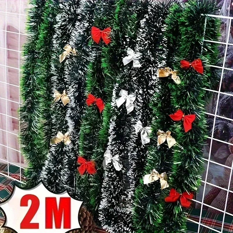 5M de fitas decorativas de Natal com laços, fita verde em forma de cana, guirlanda para pendurar na árvore de Natal, enfeites para projetos «faça você mesmo», decoração para festas e para a casa.