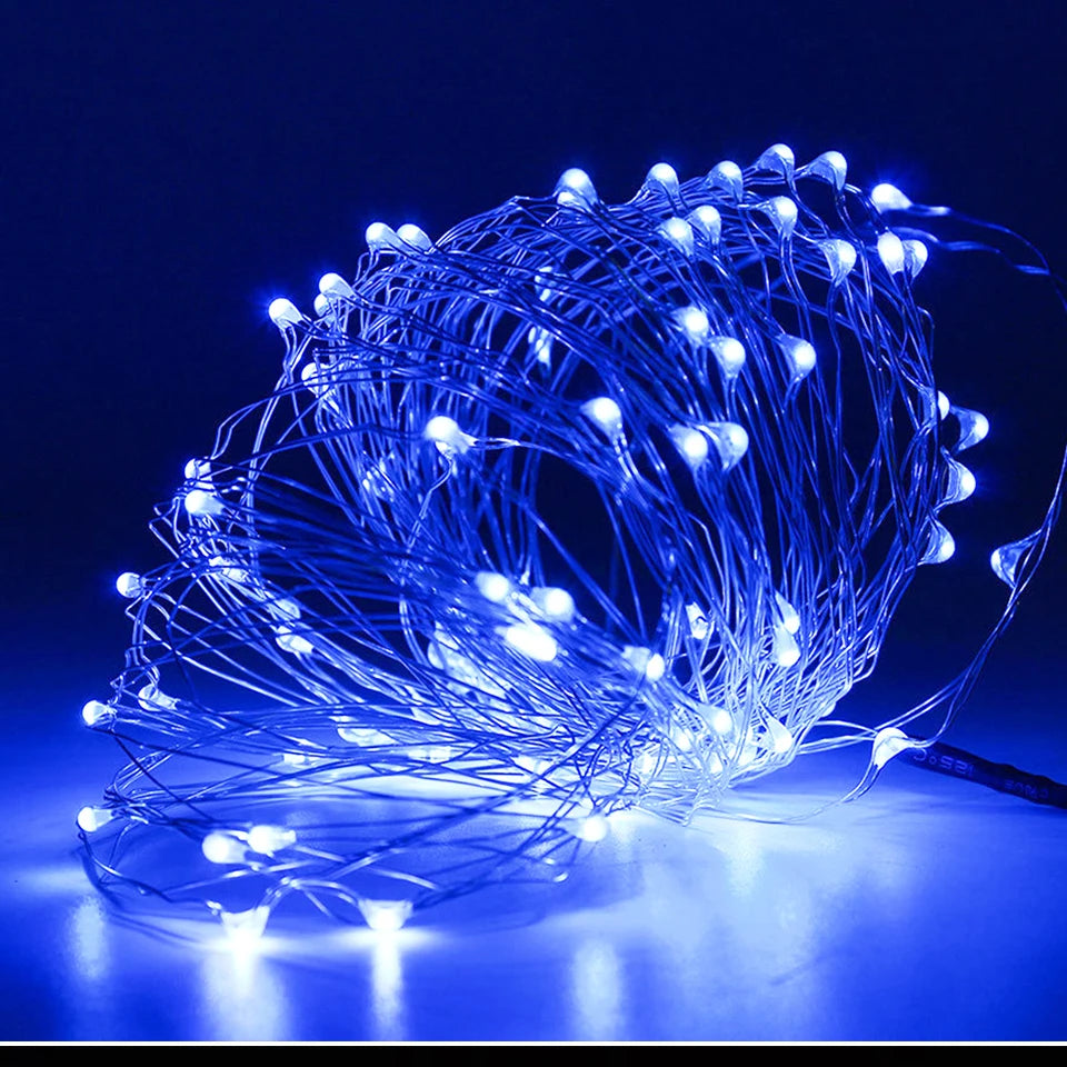 1 pçs 1m 2 3m 5m fio de cobre led luzes da corda iluminação do feriado guirlanda de fadas para a árvore de natal festa de casamento decoração natal