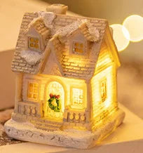 Enfeite de Natal em Resina, Casa em Miniatura, Decoração de Mesa, Figurinha de Aldeia Natalina, Decoração de Mesa para Casa de Férias, Presente de Natal