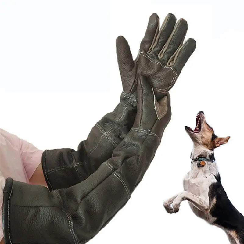 Luvas para animais de estimação, couro de vaca, anti-agarrar, anti-mordida, luvas protetoras, gato, cachorro, jardinagem, trabalho, animais de estimação, treinamento, manuseio