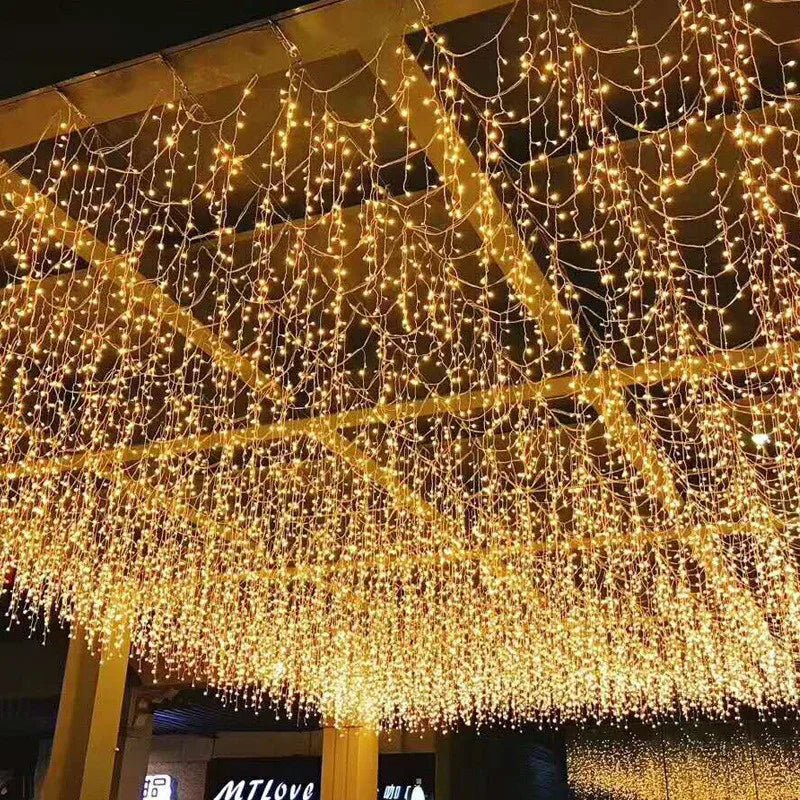 Decoração de Natal 2024 Led Lights Outdoor Street Garland 8/12M Waterproof Connector Icicle Light Ano Novo 2023 Decor para Casa,arvore de natal,cortinas,luzes de natal,natal decoração,pisca pisca de natal - Kasa & Pet