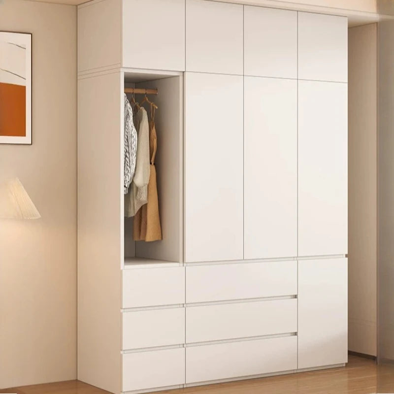 Guarda-roupa Armário com Gavetas e Prateleiras para Organização Doméstica, Armário de Canto Solteiro para Sala de Estar