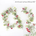 Grinalda de natal artificial pinha videira pendurado floral folhagem guirlanda decorações de natal para casa navidad ornamentos de natal
