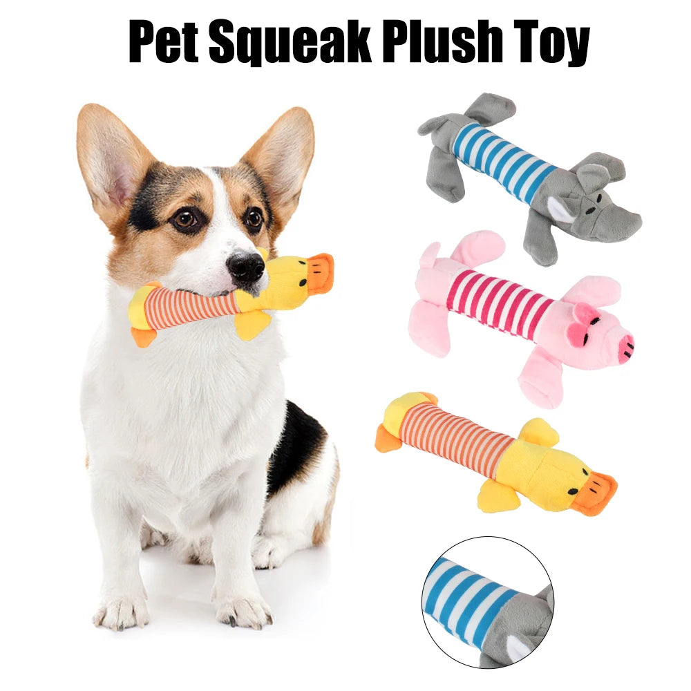 Apto para todos os animais de estimação cão gato velo brinquedos popular rangido mastigar som bonecas elefante pato porco animal de estimação engraçado brinquedos de pelúcia