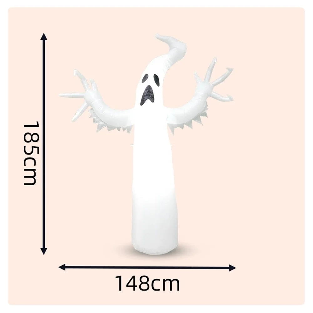 Fantasma Inflável de Halloween, Decoração de Fantasma com Luz LED, Acessório Assustador para Jardim, Decoração para Festa de Casa Assombrada ao Ar Livre